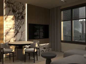 Интерьер гостиной с нишей с подсветкой и с подсветкой  смотреть на Basicdecor