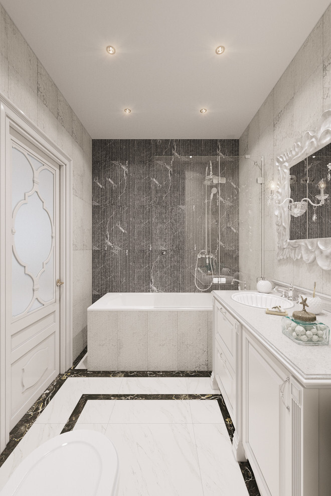 Интерьер ванной в классическом стиле, барокко и рококо