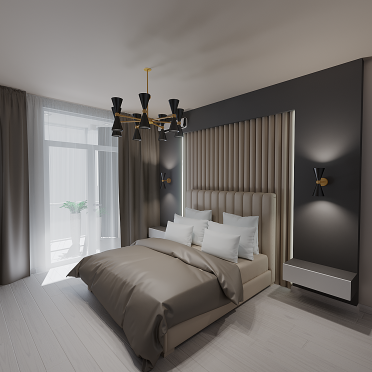 Интерьер спальни cветильниками над кроватью  смотреть на Basicdecor