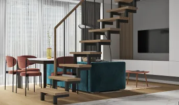 Интерьер с лестницей  смотреть на Basicdecor