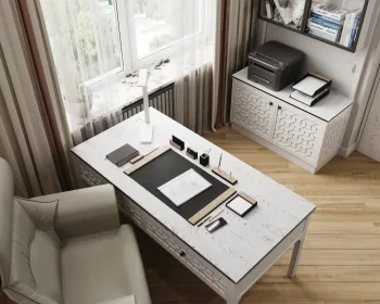 Интерьер c рабочим местом в неоклассике смотреть на Basicdecor
