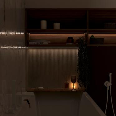 Интерьер ванной с нишей с подсветкой  смотреть на Basicdecor