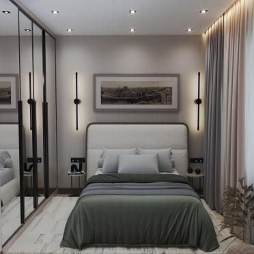 Интерьер спальни cветильниками над кроватью  смотреть на Basicdecor