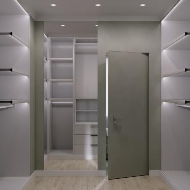 Интерьер гардеробной с гардеробной и проходной  смотреть на Basicdecor