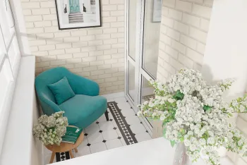 Интерьер балкона с балконом в неоклассике смотреть на Basicdecor