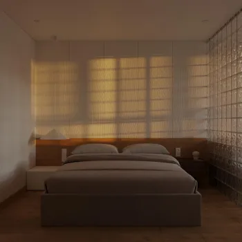 Интерьер спальни cветильниками над кроватью  смотреть на Basicdecor