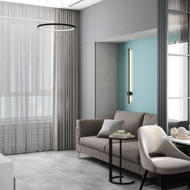 Интерьер гостиной cветильниками над кроватью  смотреть на Basicdecor