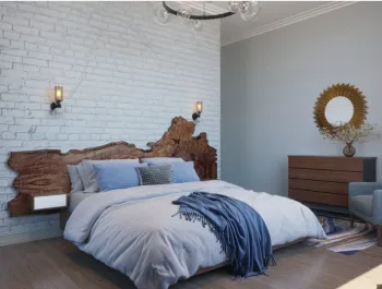 Интерьер спальни cветильниками над кроватью  смотреть на Basicdecor