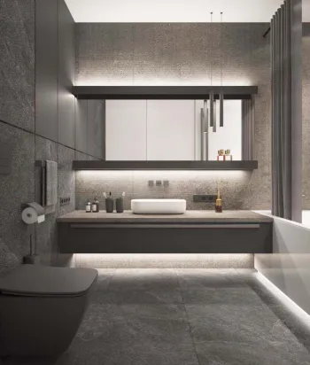 Интерьер ванной в современном стиле и хай-теке смотреть на Basicdecor