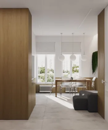 Интерьер столовой с жалюзи в современном стиле смотреть на Basicdecor