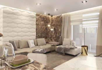 Интерьер гостиной c подсветкой в современном стиле смотреть на Basicdecor