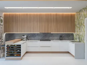 Интерьер кухни c подсветкой в современном стиле смотреть на Basicdecor