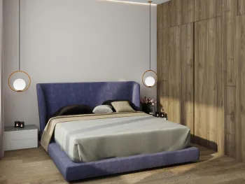 Интерьер спальни cветильниками над кроватью  смотреть на Basicdecor