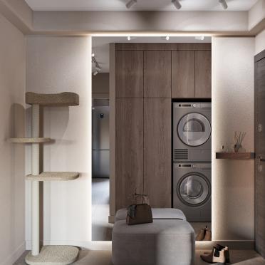Интерьер прихожей с постирочной  смотреть на Basicdecor