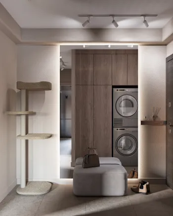 Интерьер прихожей с постирочной  смотреть на Basicdecor
