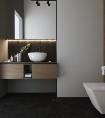 Интерьер ванной в современном стиле и минимализме смотреть на Basicdecor