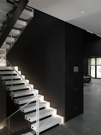 Интерьер с лестницей  смотреть на Basicdecor