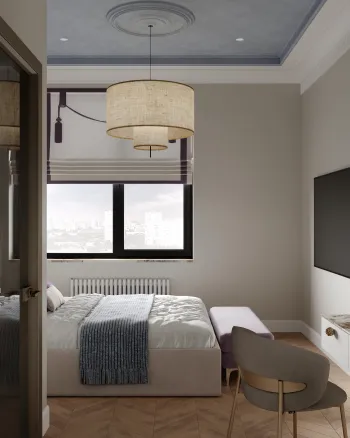 Интерьер спальни cветильниками над кроватью  смотреть на Basicdecor