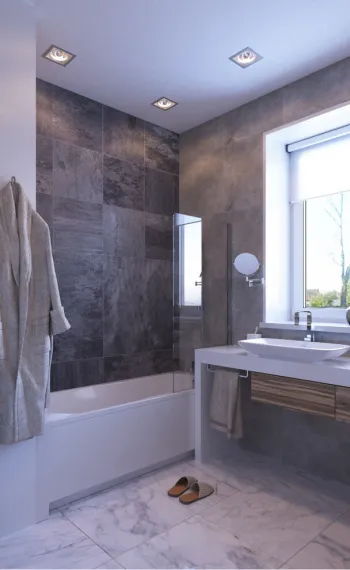 Интерьер ванной в современном стиле смотреть на Basicdecor