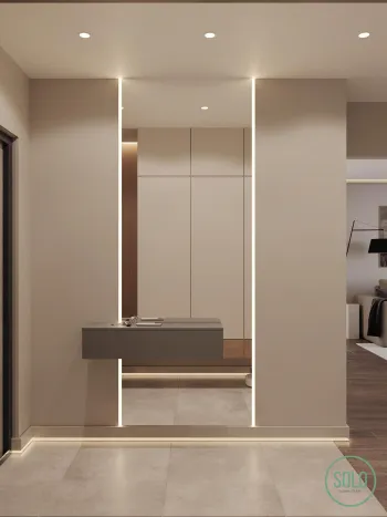 Интерьер прихожей с нишей с подсветкой и с подсветкой  смотреть на Basicdecor