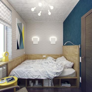 Интерьер cветильниками над кроватью в стиле лофт смотреть на Basicdecor