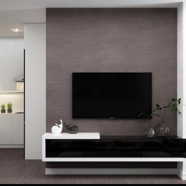 Интерьер гостиной с телевизором на стене в современном стиле смотреть на Basicdecor