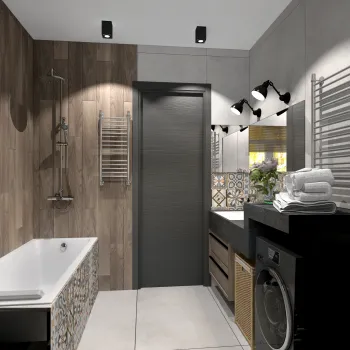 Интерьер ванной cовмещенным санузлом  смотреть на Basicdecor