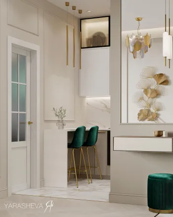 Интерьер кухни с картинами над камином  смотреть на Basicdecor