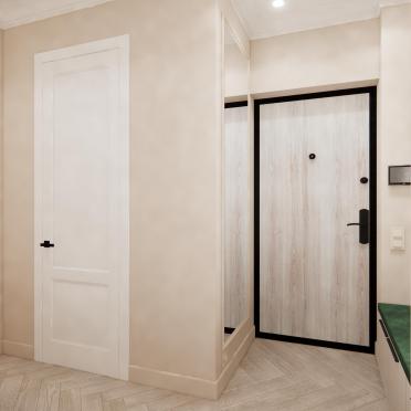 Интерьер прихожей с зеркалом на двери  смотреть на Basicdecor