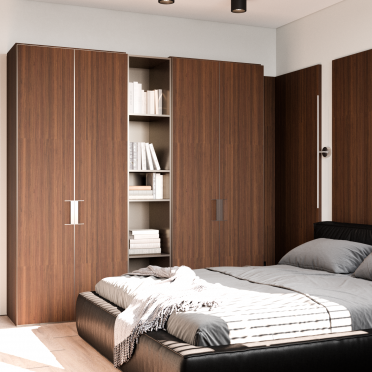 Интерьер спальни с шкафом у кровати  смотреть на Basicdecor
