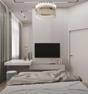 Интерьер спальни cветильниками над кроватью  смотреть на Basicdecor