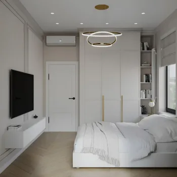 Интерьер спальни cветильниками над кроватью  смотреть на Basicdecor