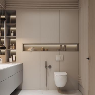 Интерьер ванной с нишей с подсветкой  смотреть на Basicdecor