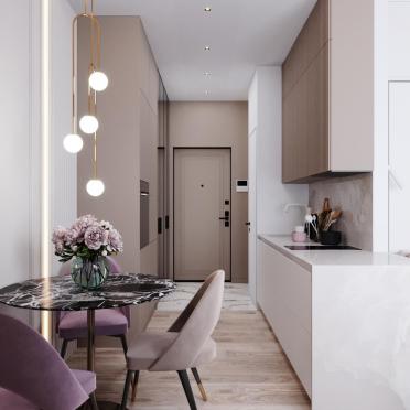 Интерьер гостиной cветильниками над столом  смотреть на Basicdecor