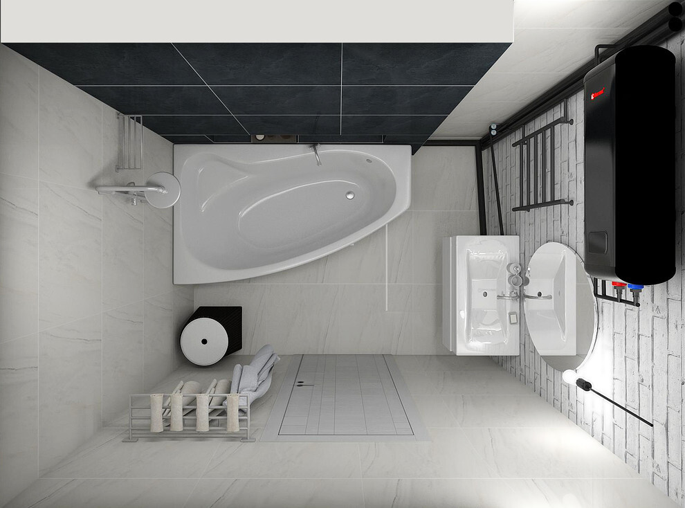 Интерьер ванной в стиле лофт