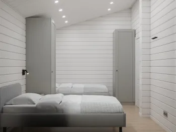 Интерьер спальни с две кровати  смотреть на Basicdecor