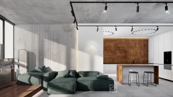 Интерьер гостиной в стиле лофт смотреть на Basicdecor