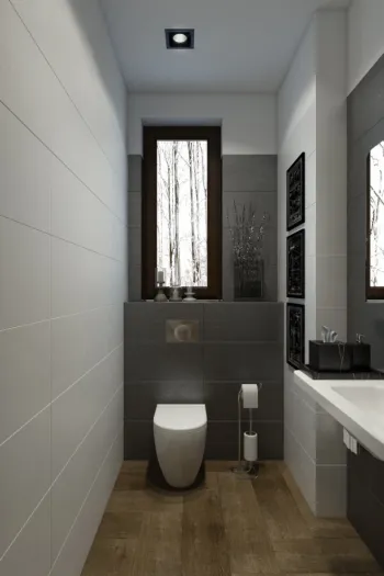 Интерьер ванной cовмещенным санузлом  смотреть на Basicdecor