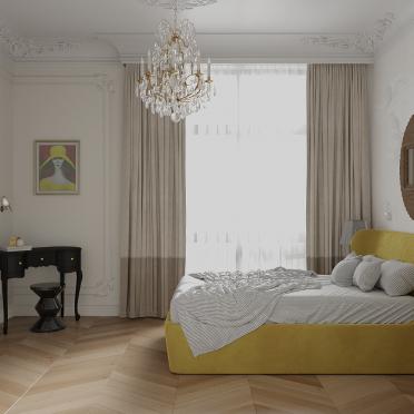 Интерьер спальни cветильниками над кроватью  смотреть на Basicdecor