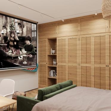 Интерьер офиса с телевизором на стене  смотреть на Basicdecor