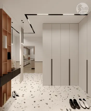 Интерьер с проходной в современном стиле и хай-теке смотреть на Basicdecor