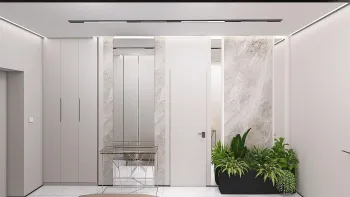Интерьер прихожей с зеркалом на двери  смотреть на Basicdecor