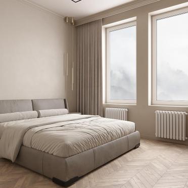 Интерьер спальни с жалюзи  смотреть на Basicdecor