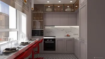 Интерьер кухни с угловой кухней  смотреть на Basicdecor