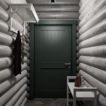 Интерьер прихожей с в деревянном доме  смотреть на Basicdecor