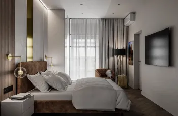 Интерьер спальни cветильниками над кроватью  смотреть на Basicdecor