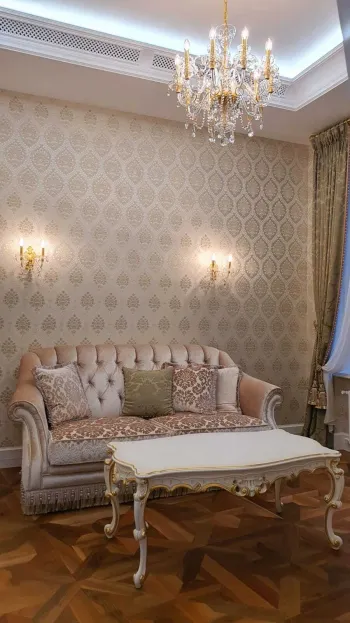 Интерьер спальни с каретной стяжкой  смотреть на Basicdecor