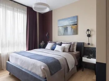 Интерьер спальни cветильниками над кроватью  смотреть на Basicdecor