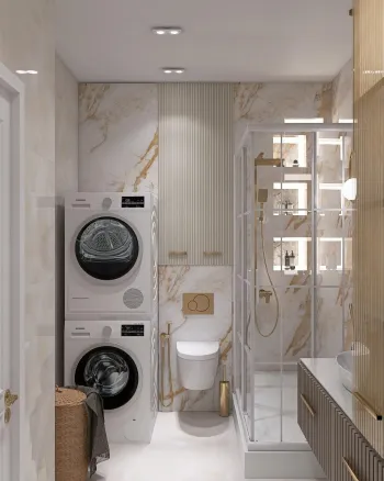 Интерьер ванной с постирочной  смотреть на Basicdecor