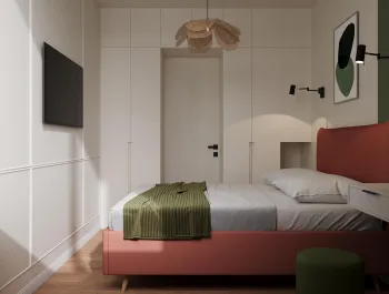 Интерьер спальни cветильниками над кроватью  смотреть на Basicdecor